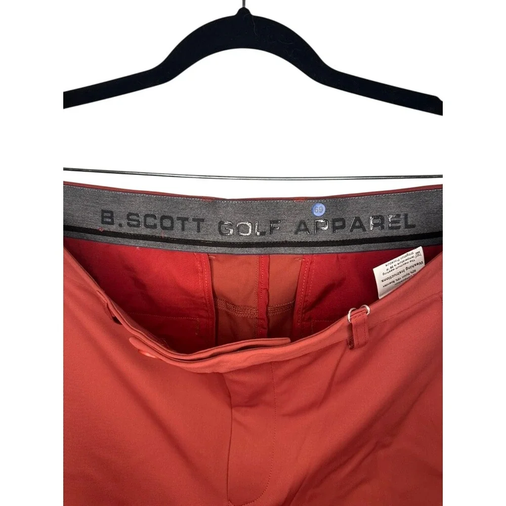 B. Scott Golf Apparel‎ Mens Tech Golf Pants Merlot 34/33 Comfort Stretch NWT